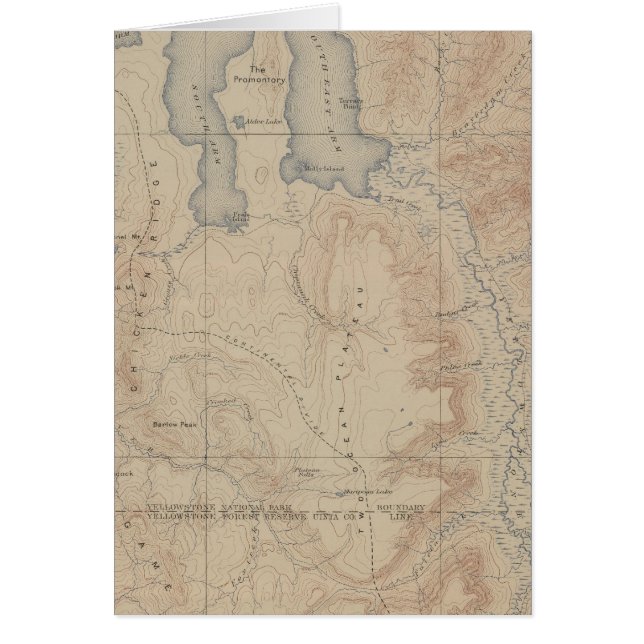 Topography Map, Yellowstone National Part, Wyoming (Front)