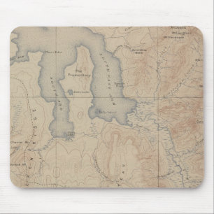 Topography Map, Yellowstone National Part, Wyoming Mouse Pad