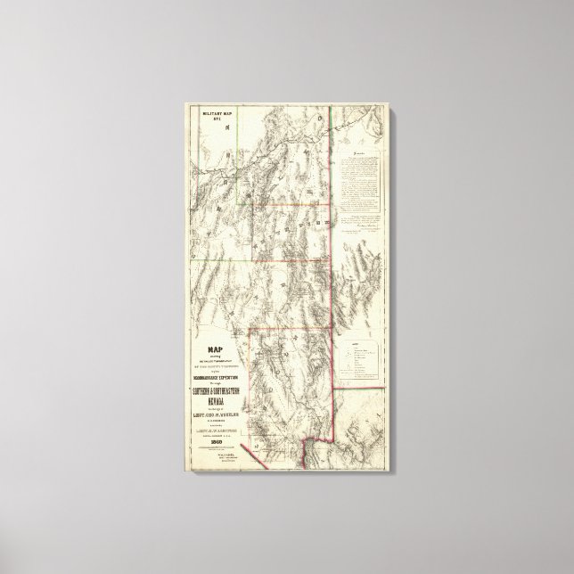 Topography of Southern Nevada Canvas Print (Front)