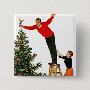 Topping the Tree 15 Cm Square Badge