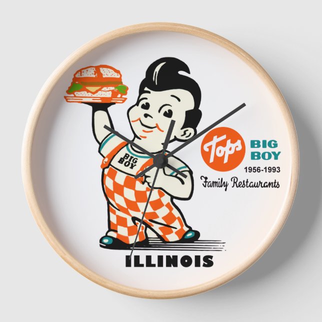 Tops Big Boy Restaurants of Illinois Clock (Front)
