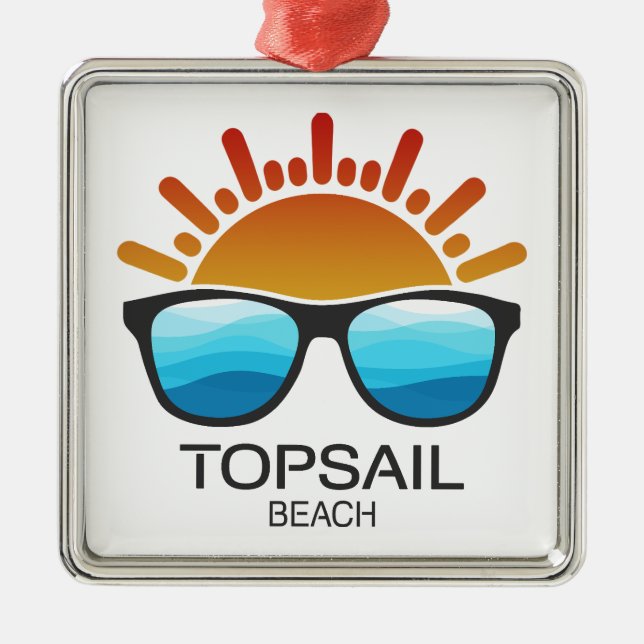 Topsail Beach North Carolina Sunglasses Metal Tree Decoration (Front)
