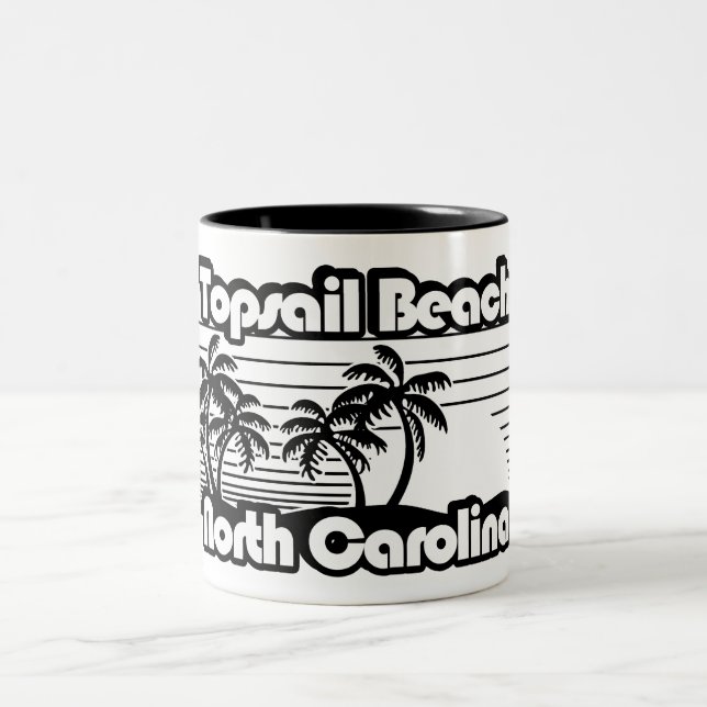 Topsail Beach North Carolina  Two-Tone Coffee Mug (Center)