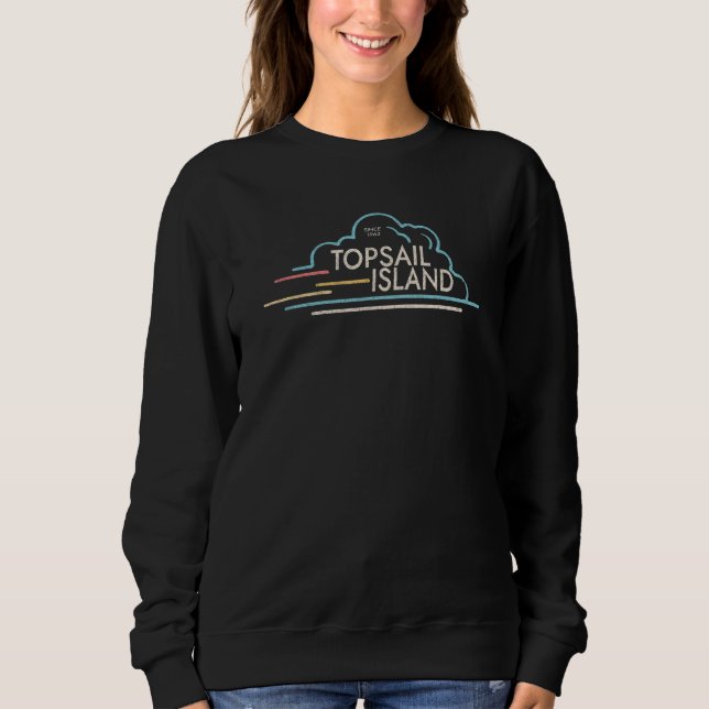 Topsail Island NC Summertime Vacationing Clouds Sweatshirt (Front)