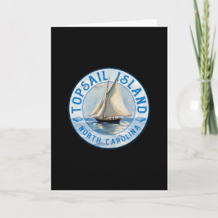 Topsail Island North Carolina Vintage Sailboat Des Card