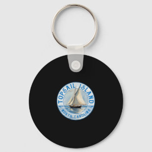 Topsail Island North Carolina Vintage Sailboat Des Key Ring