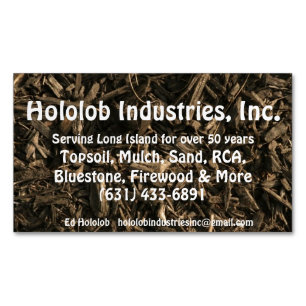 Topsoil, Mulch, Sand, Decorative Rock Supplies Magnetic Business Card