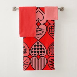 Topsy Turvy Hearts Bath Towel Set