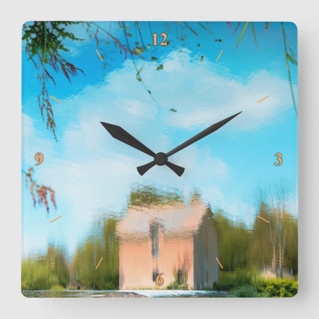 Topsy Turvy Square Wall Clock (Front)