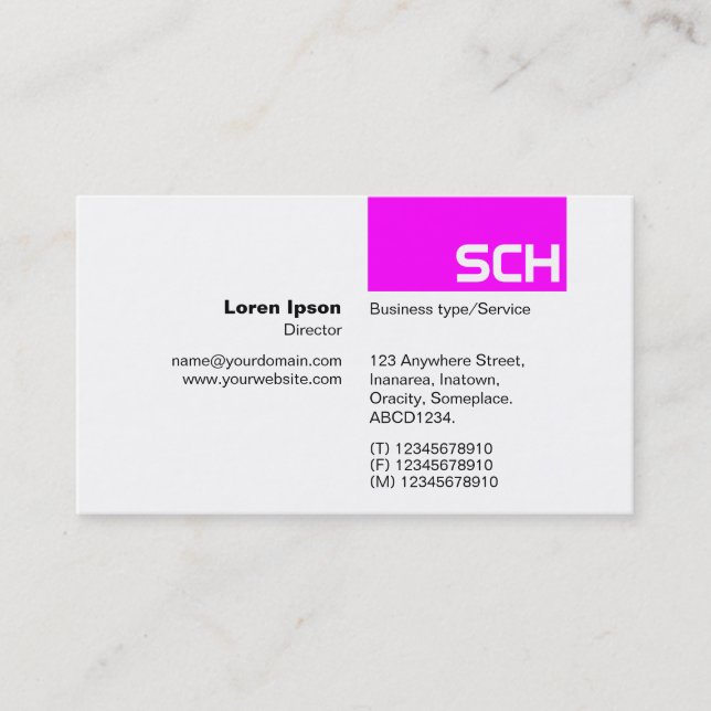 TopTag - Magenta Business Card (Front)