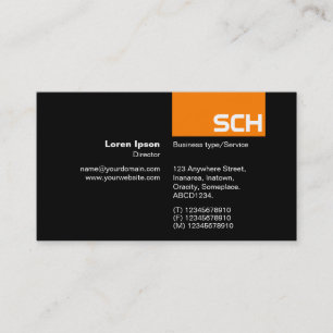 TopTag - Orange on Black Business Card