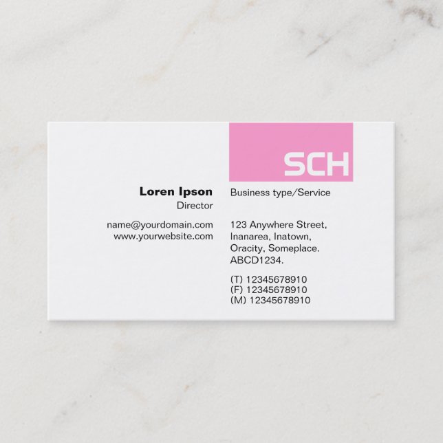 TopTag - Pink Business Card (Front)