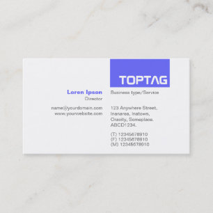 TopTag v2 - Electric Blue Business Card