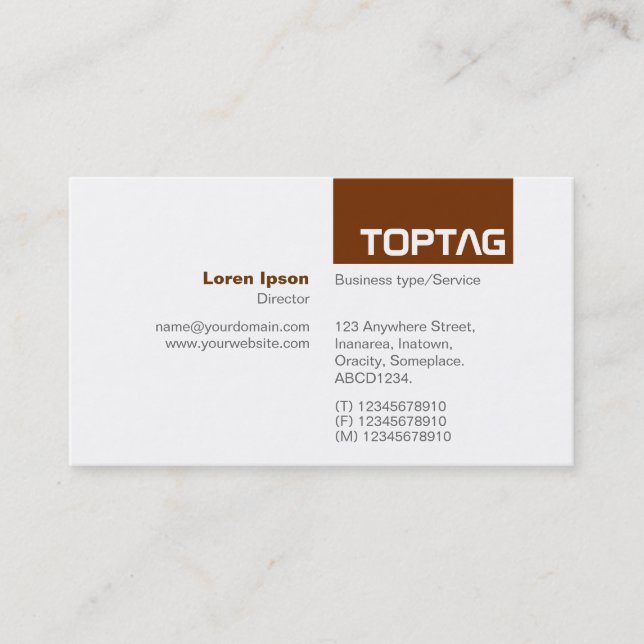TopTag v2 - Walnut Business Card (Front)