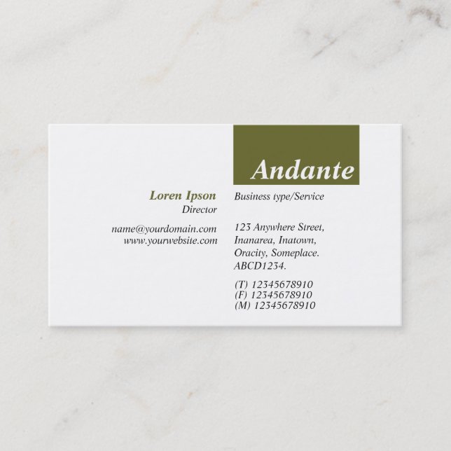 TopTag v3 - Olive Drab Business Card (Front)