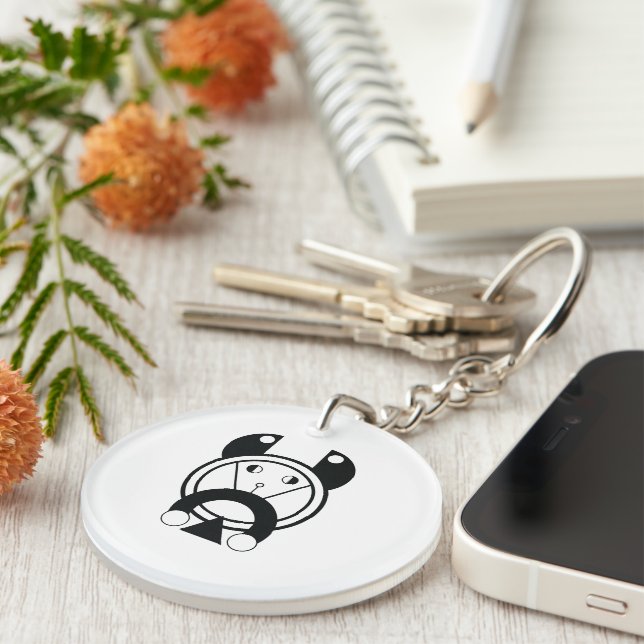 Tora Tiger Geometric Zodiac Key Ring (Front Right)