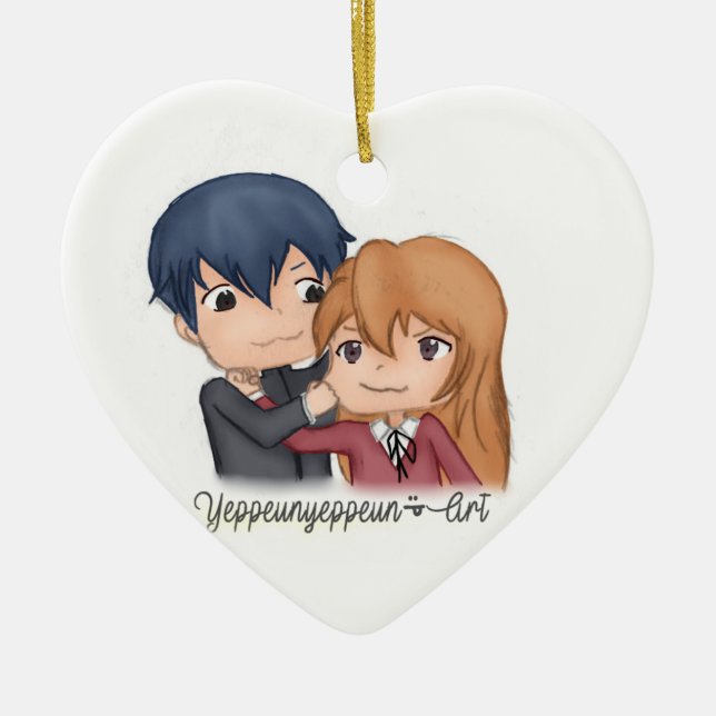 Toradora ~ Ryuuji x Taiga Ceramic Tree Decoration (Front)
