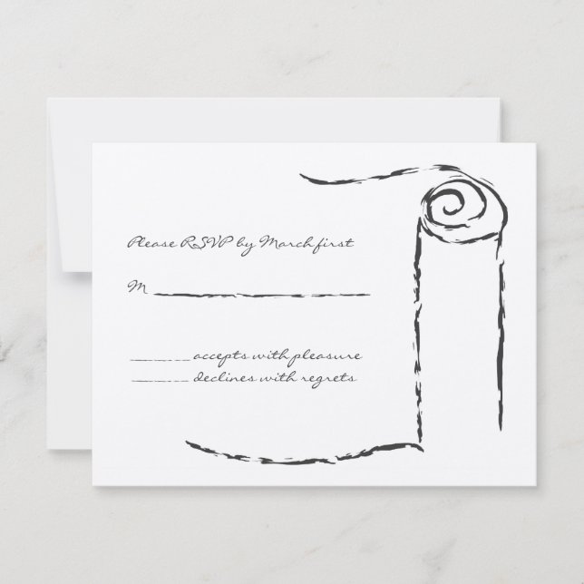 Torah Scroll Bar Mitzvah RSVP Card (Front)