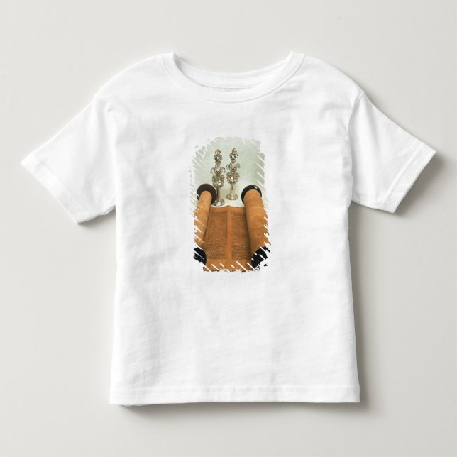 Torah scroll with Silver Crown finials Toddler T-Shirt (Front)