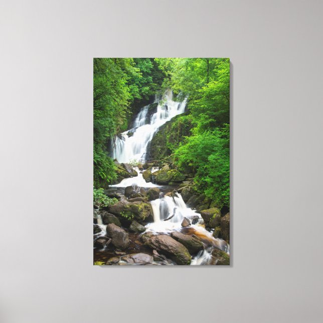 Torc waterfall scenic, Ireland Canvas Print (Front)