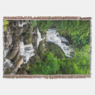 Torc waterfall scenic, Ireland Throw Blanket