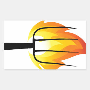 Torch and Pitchfork Rectangular Sticker