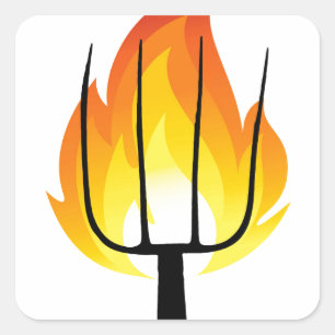 Torch and Pitchfork Square Sticker