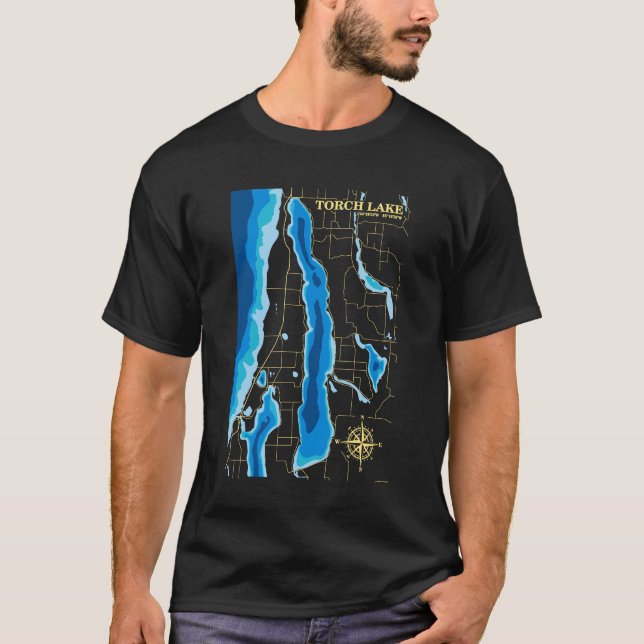 Torch Lake Adventure Map T-Shirt (Front)