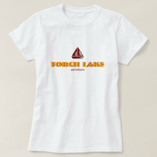 TORCH LAKE, MICHIGAN, Ladies Baby Doll (Fitted) T-Shirt