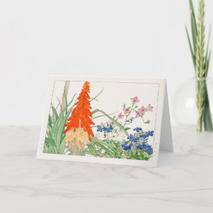 Torch lily, Lobelia by Tanigami Konan Card