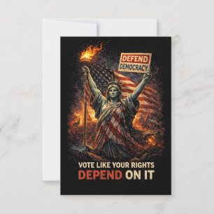 Torch of Democracy Thank You Card
