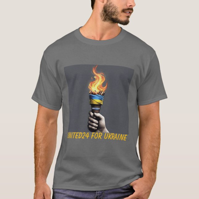  Torch of Ukraine United24 Resilience T-shirt  (Front)