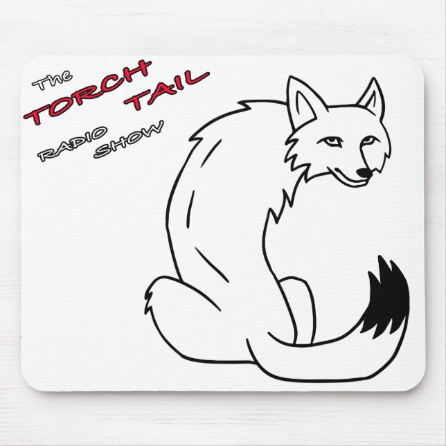 Torch Tail Radio Show Sitting Coyote on a Mouse Pa Pad (Front)