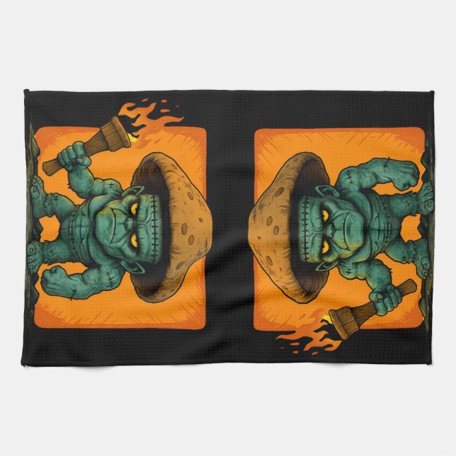 Torch & Temper – Mushroom Beast Design Tea Towel (Horizontal)