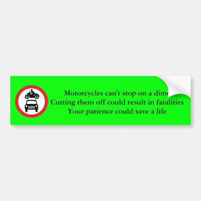 torcycle Safety Bumper Sticker (Front)