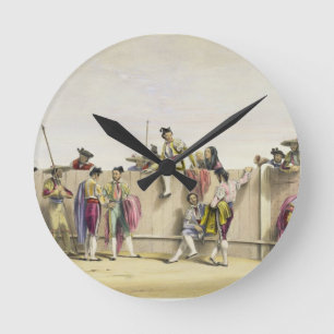 Toreros Reposing between the Bulls, 1865 (colour l Round Clock