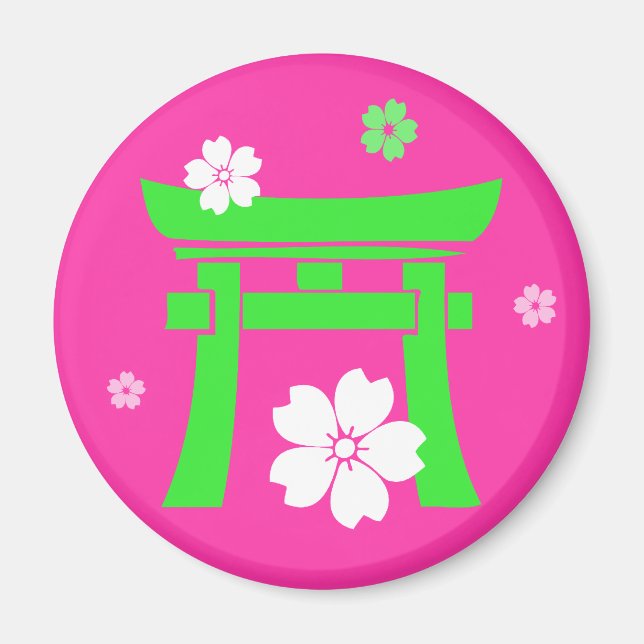 Torii (green & pink) magnet (Front)