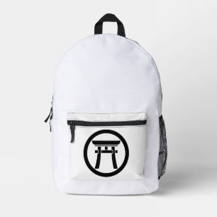 Torii in a circle printed backpack