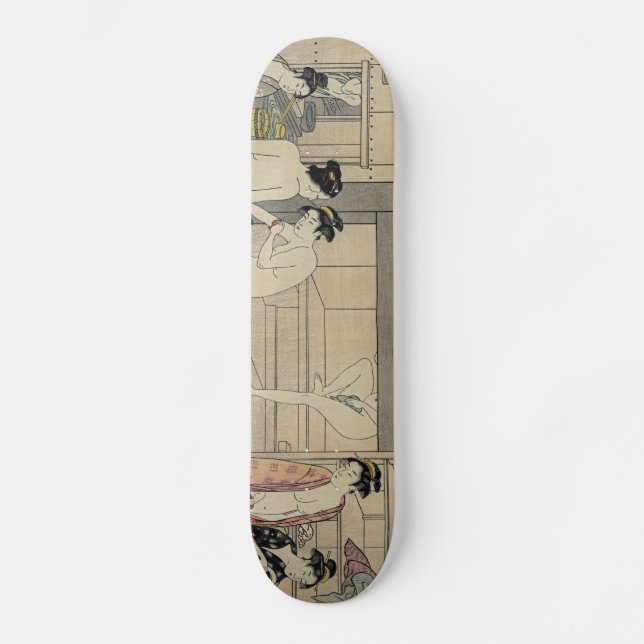 Torii Kiyonaga bathhouse women Skateboard (Front)