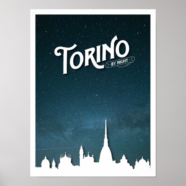 Torino by night skyline - Poster (Front)