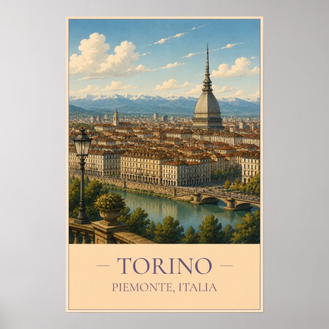 Torino, Italy – Vintage Travel Poster (Front)