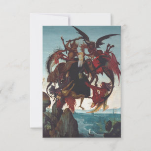Torment of St. Anthony by Michelangelo Holy Card