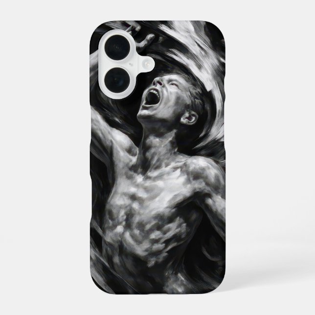 Tormented Man With Smoke Tendrils iPhone 16 Case (Back)