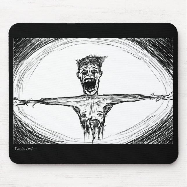 Torn and Stretched Morbid Mouse Pad (Front)