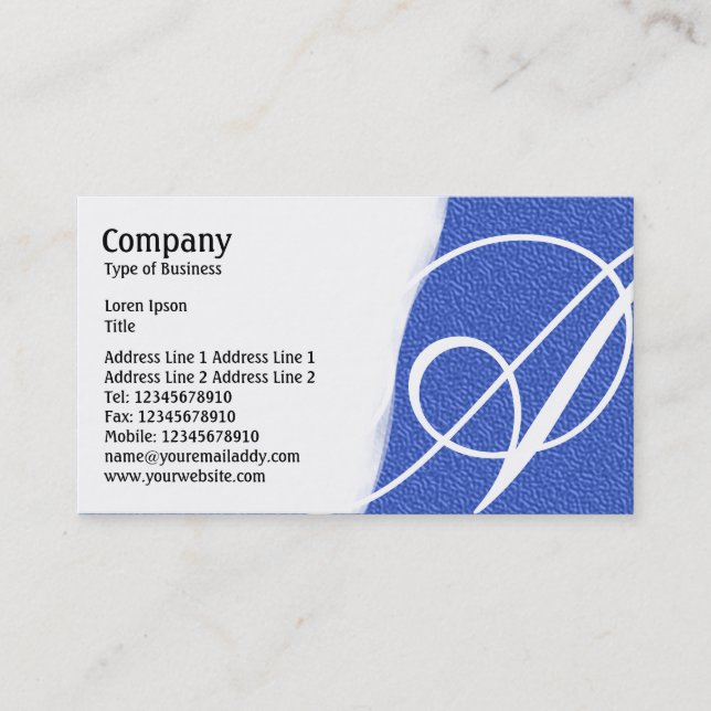 Torn Away - Blue Embossed Texture Business Card (Front)