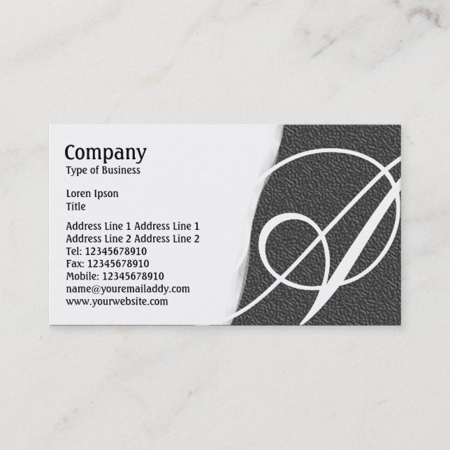 Torn Away - Dark Grey Embossed Texture Business Card (Front)