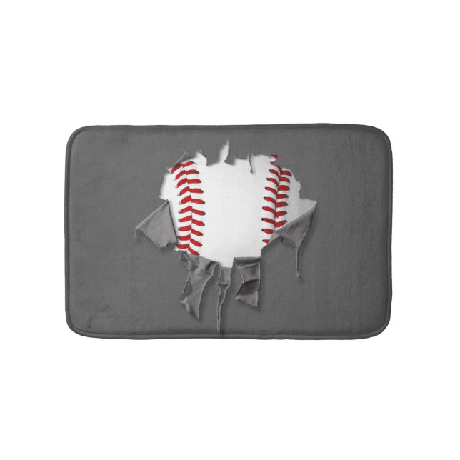 Torn Baseball Bath Mat (Front)