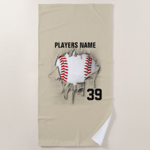 Torn Baseball Beach Towel