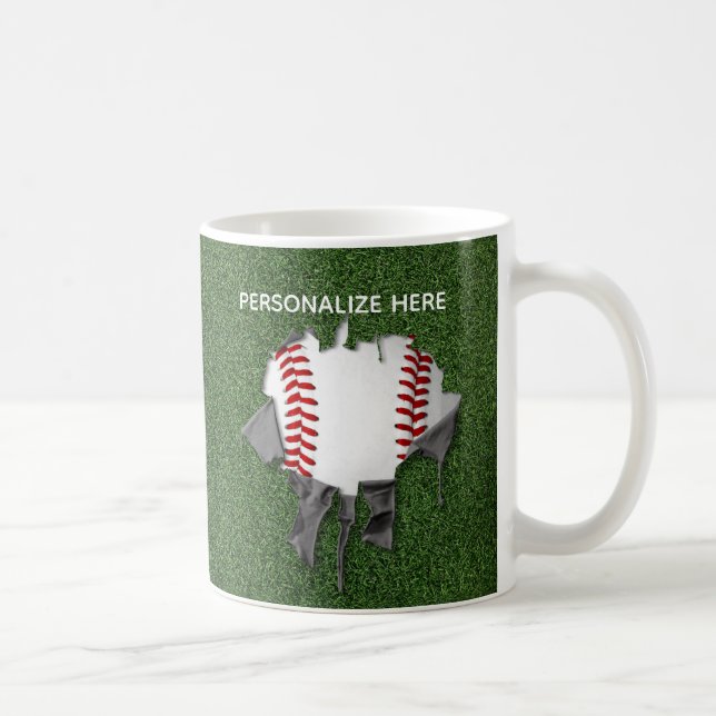 Torn Baseball Coffee Mug (Right)