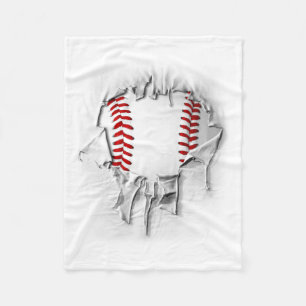 Torn Baseball Fleece Blanket